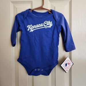KC Royals baseball infants long sleeve snap crotch onesie size 6-9 month